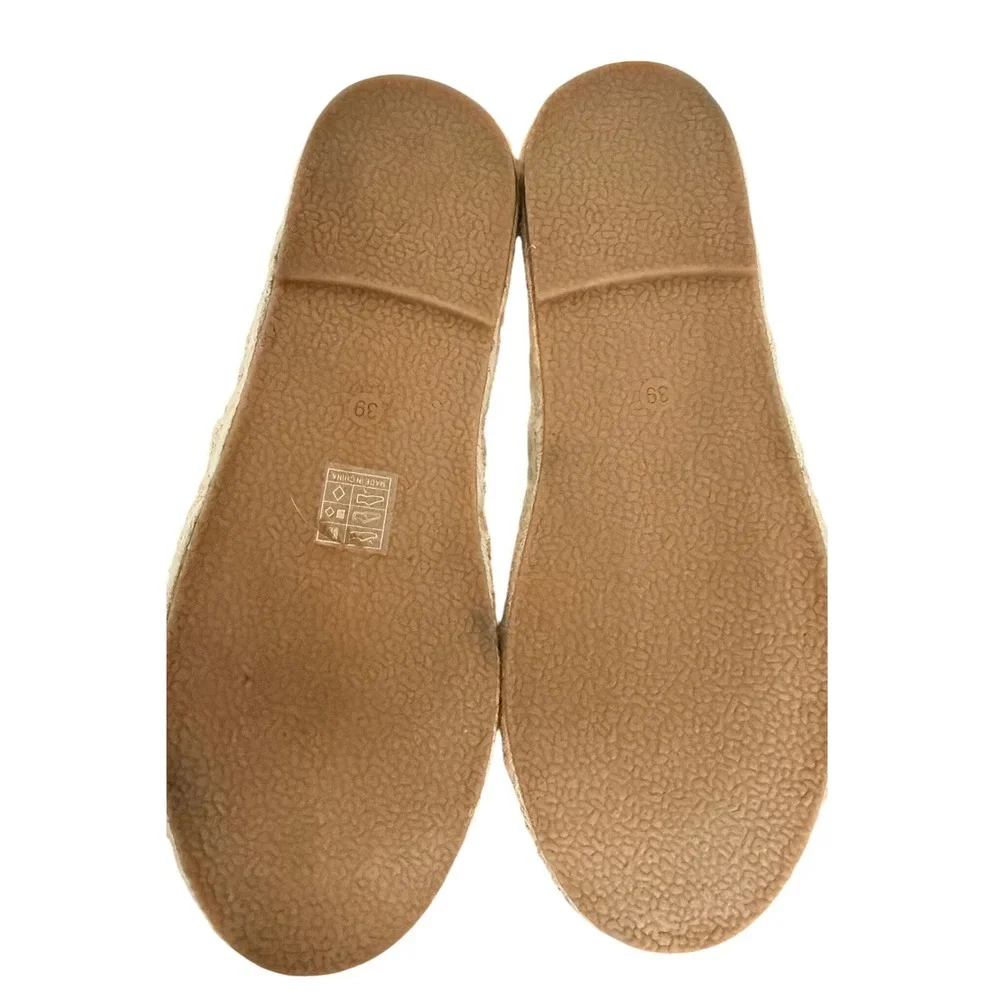 Womens Tan Suede Dog‎ Face Espadrille Flats Shoes Size 39 puppy love gardencore
